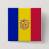 Flagge Andorras Button (Vorderseite)