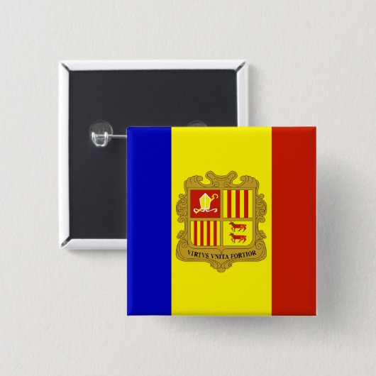 Flagge Andorras Button (Vorne & Hinten)