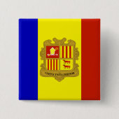 Flagge Andorras Button (Vorderseite)