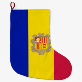 Flagge Andorras Großer Weihnachtsstrumpf
