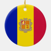 Flagge Andorras Keramik Ornament (Hinten)