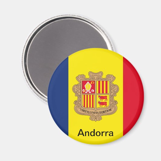 Flagge Andorras Magnet (Vorderseite/Rückseite)