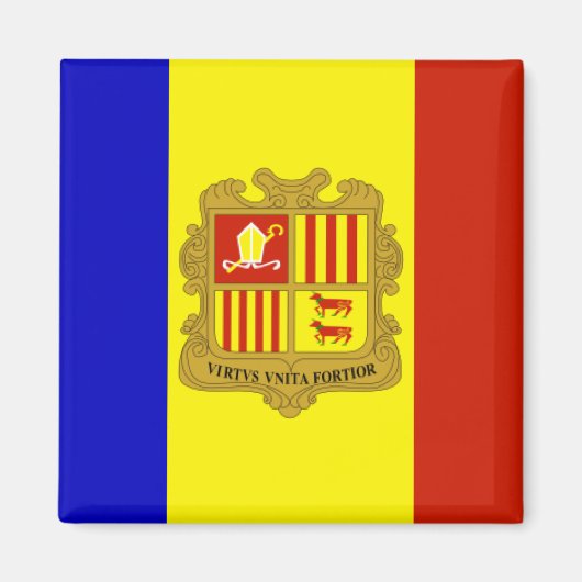 Flagge Andorras Magnet (Vorne)