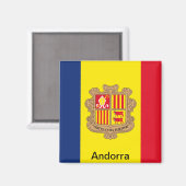 Flagge Andorras Magnet (Vorderseite/Rückseite)