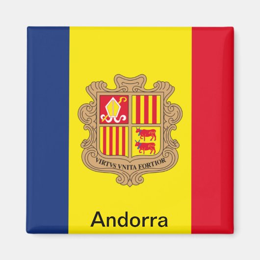 Flagge Andorras Magnet (Vorne)