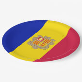 Flagge Andorras Pappteller (Schrägansicht)