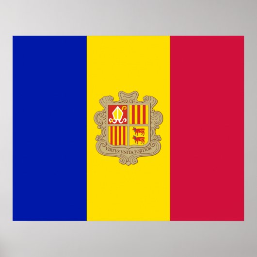 Flagge Andorras Poster (Vorne)