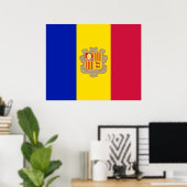 Flagge Andorras Poster (Heimbüro)