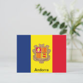 Flagge Andorras Postkarte (Stehend Vorderseite)