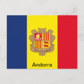 Flagge Andorras Postkarte (Vorderseite)