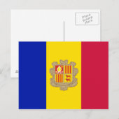 Flagge Andorras Postkarte (Vorne/Hinten)
