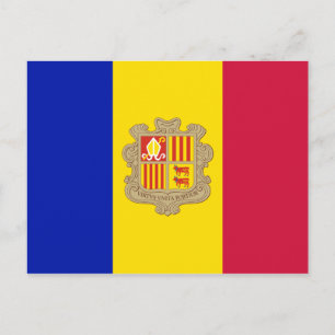 Flagge Andorras Postkarte