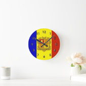 Flagge Andorras Runde Wanduhr (Zuhause)