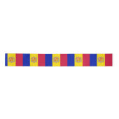 Flagge Andorras Satinband (Vorderseite)
