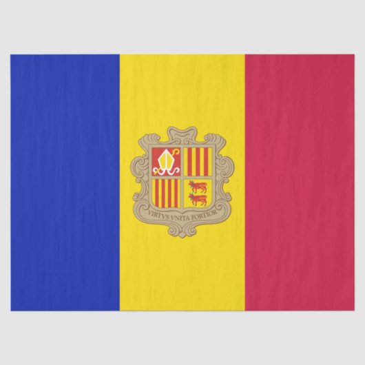 Flagge Andorras Seidenpapier (Vorderseite)