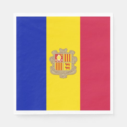 Flagge Andorras Serviette (Vorderseite)
