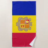 Flagge Andorras Strandtuch (Vorderseite)