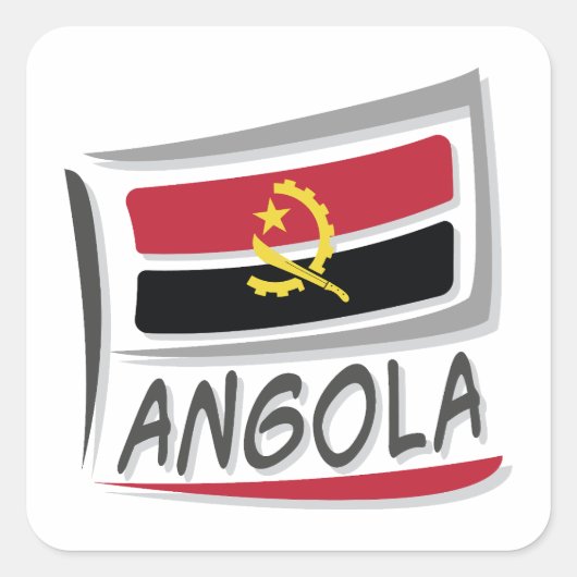 Flagge Angola Pride X Quadratischer Aufkleber (Vorderseite)