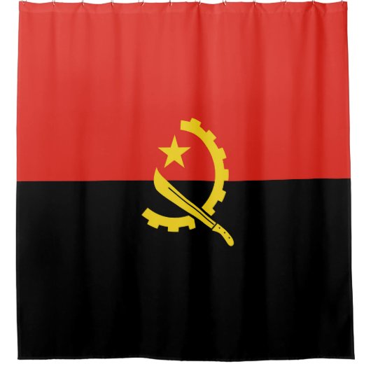 Flagge Angolas Duschvorhang (Vorderseite)