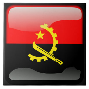 Flagge Angolas Fliese