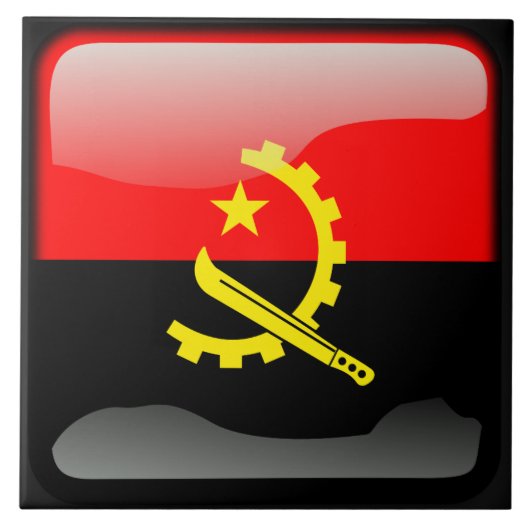 Flagge Angolas Fliese (Vorderseite)
