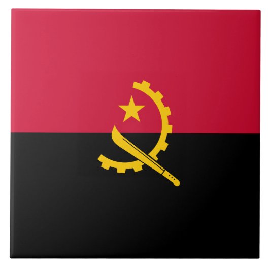 Flagge Angolas Fliese (Vorderseite)