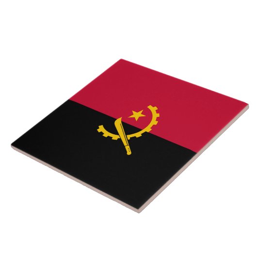 Flagge Angolas Fliese (Seite)