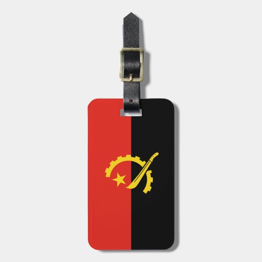 Flagge Angolas Gepäckanhänger (Vorderseite vertikal)