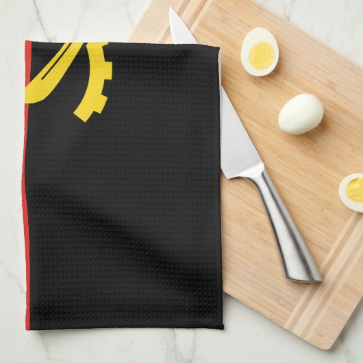 Flagge Angolas Geschirrtuch (Viertel Falte)