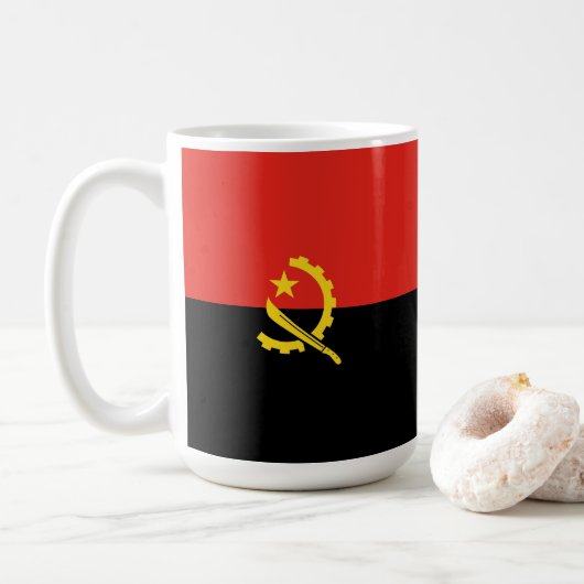 Flagge Angolas Kaffeetasse (Mit Donut)