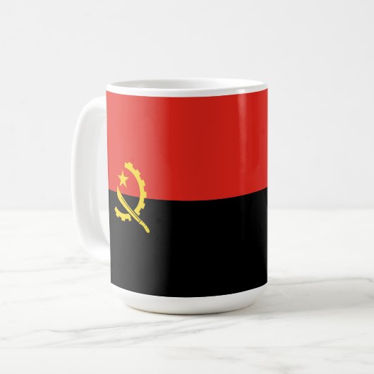 Flagge Angolas Kaffeetasse (Vorderseite Links)