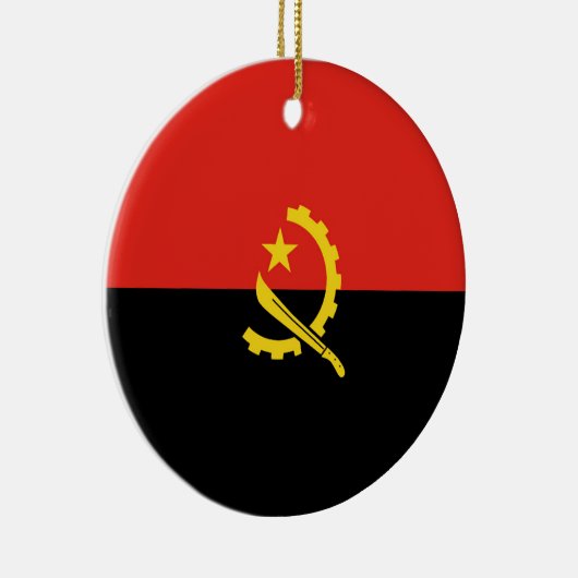 Flagge Angolas Keramik Ornament (Rechts)