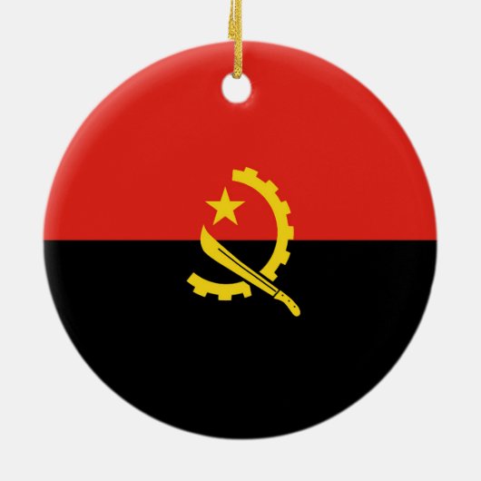 Flagge Angolas Keramik Ornament (Hinten)