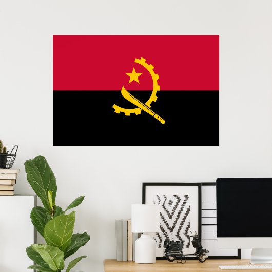 Flagge Angolas Poster (Heimbüro)