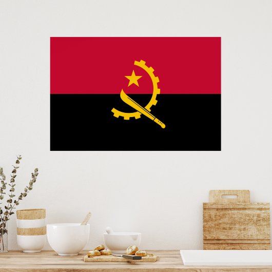 Flagge Angolas Poster (Küche)