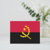 Flagge Angolas Postkarte (Stehend Vorderseite)