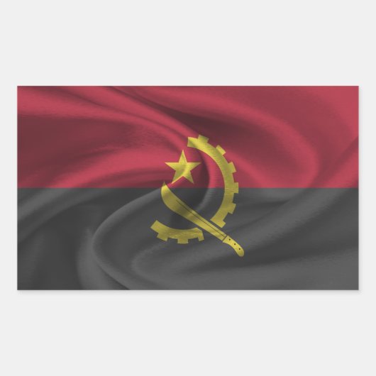 Flagge Angolas Rechteckiger Aufkleber (Vorderseite)