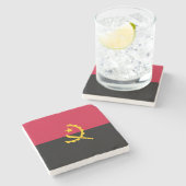 Flagge Angolas Steinuntersetzer (Seitenansicht)