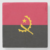 Flagge Angolas Steinuntersetzer (Vorderseite)