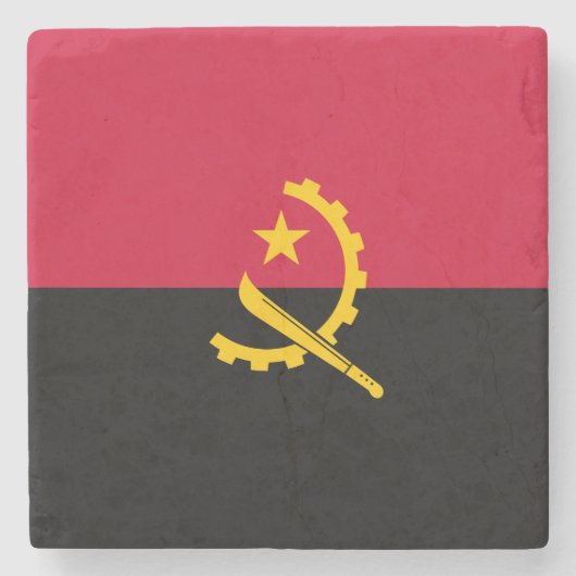 Flagge Angolas Steinuntersetzer (Vorderseite)