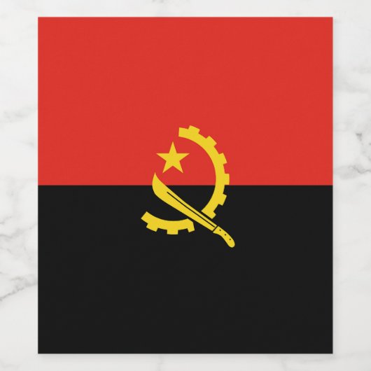 Flagge Angolas Weinetikett (Einzelnes Label)