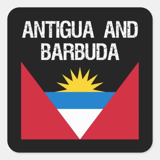 Flagge ANTIGUA UND BARBUDA Quadratischer Aufkleber (Vorderseite)