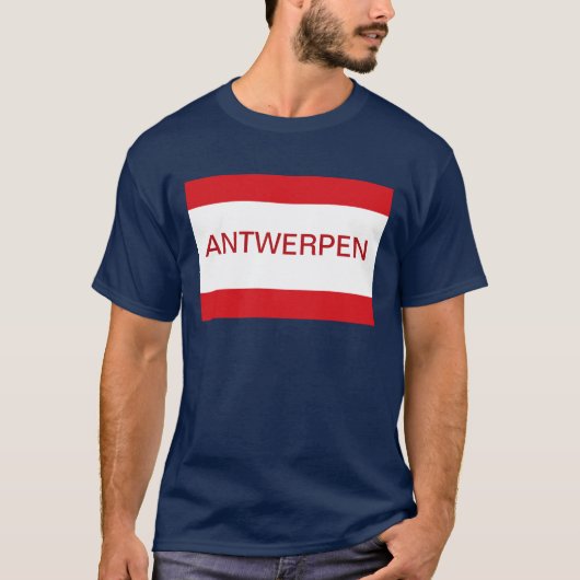 Flagge Antwerpen Anvers Antwerpen Belgien T-Shirt (Vorderseite)