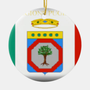 Flagge Apuliens (Italien) Keramik Ornament