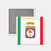 Flagge Apuliens (Italien) Magnet (Vorderseite/Rückseite)