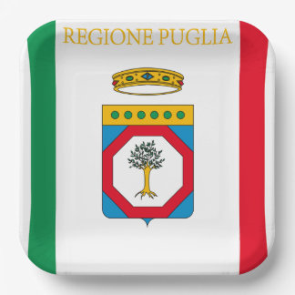 Flagge Apuliens (Italien) Pappteller
