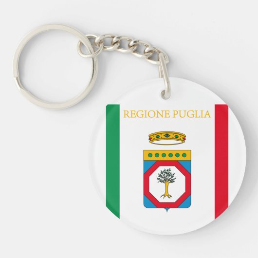 Flagge Apuliens (Italien) Schlüsselanhänger (Vorderseite)