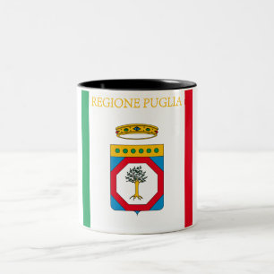 Flagge Apuliens (Italien) Zweifarbige Tasse