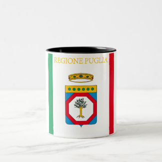 Flagge Apuliens (Italien) Zweifarbige Tasse