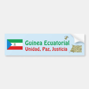 Flagge Äquatorialguineas + Karte Aufkleber Autoaufkleber